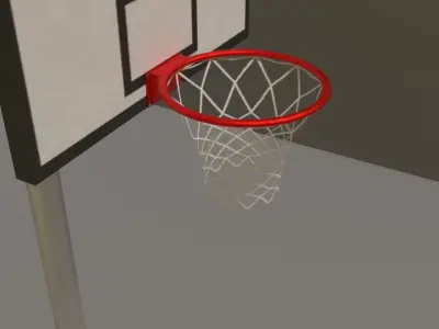 Free 3D Models of Basketball and Street Basketball Hoop Free low-poly 3D model