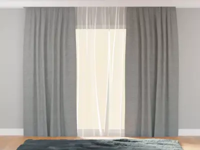 Curtains modern interior - model 1 Free 3D model