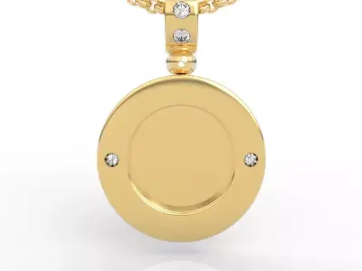  Customizable engraved Round Medallion Pendant 3D print model
