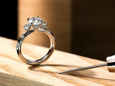 Diamond ring 3D print model 70