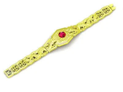 Luxury Dragon Ruby Bracelet Jewelry 3D Model 82a 3D print model