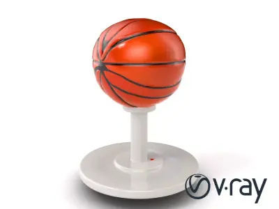 Basketball Display Stand Brushed Metal Finish model pack Low-poly 3D model
