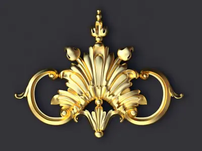 Central decor ornament for furniture 3D model 440