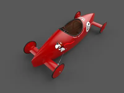 The Red Baron Soapbox Derby Car 3D model