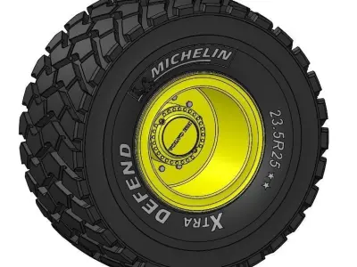 Volvo Michelin Wheel tire 750 65 R25 3D model