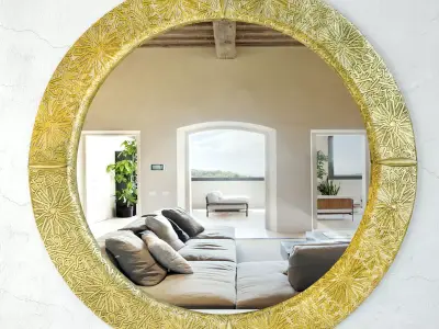 Round Brass Moorish Mirror 3D model