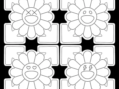 KAWS Sunflower by Takashi Murakami Neon Signs 3D model
