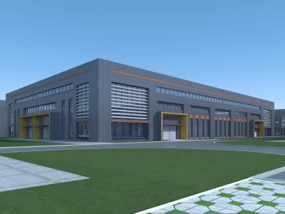 Industrial Building Factory 3D model by tangulan