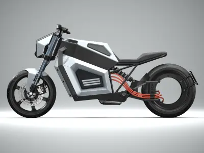 RMK E2 electric motorcycle Grey 3D model