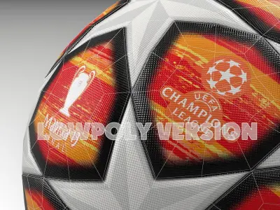 Ball Champions League 2019 PBR Low-poly 3D model