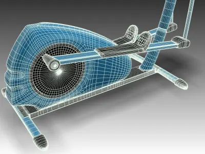 Exercise machine cross trainer Low-poly 3D model