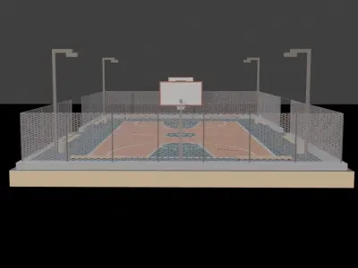 Basketball pole animated 3D model