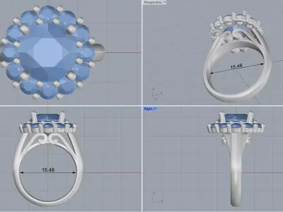 ring woman  3D print model 12