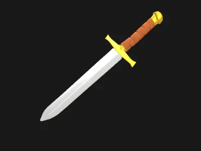 Low Poly Stylized Fantasy Sword Game Ready Low-poly 3D model