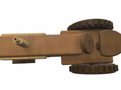 Wooden tractor toy 5 Free 3D model