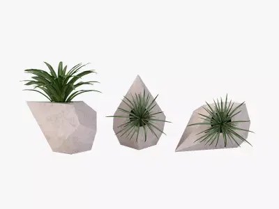 Trio Geometric Planter Center Piece Table Decoration 3D model