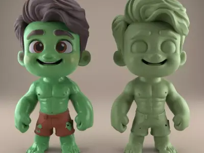 Cute Hulk Kid STL 3D Model for Fun Gift or Decoration 3D print model