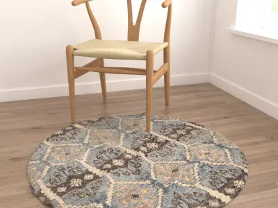 Round Rug Set 30 3D model