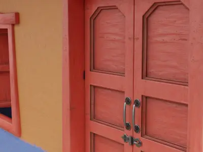 Stylized Medieval House with terracotta roof 3D model