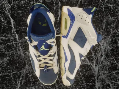 NIKE AIR JORDAN 6 INSIGNIA BLUE 3D SHOES Low-poly 3D model