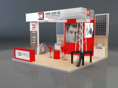 Booth Exhibition Stand a158  3D model
