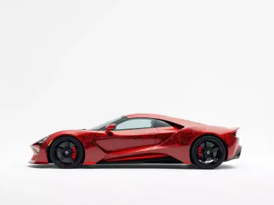 Crimson Hypercar model pack Low-poly 3D model