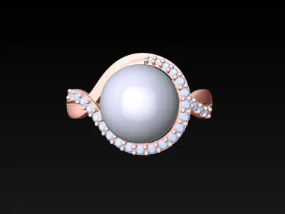Pearl Ring - Womens Rings  - N727754 3D print model