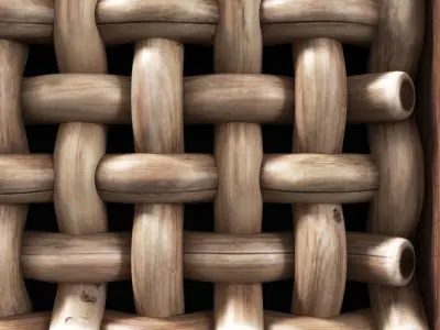 Wicker wood panel frame n2 3D model