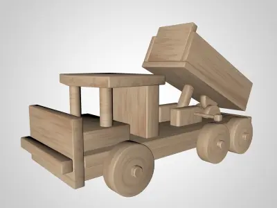 Wooden Toy Car 3D model