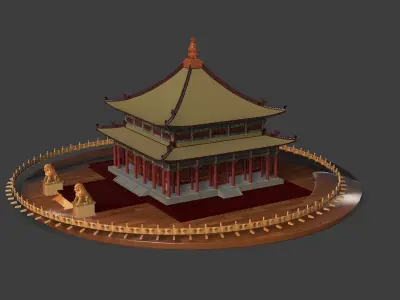 Chinese ancient house  3D model 43