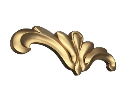 Carved Door Handle Decor 03 Low-poly 3D model