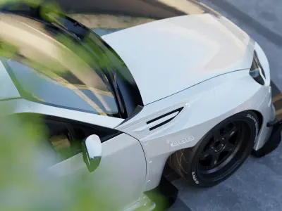 Car Render Scene 3D Blender File Textured 3D model