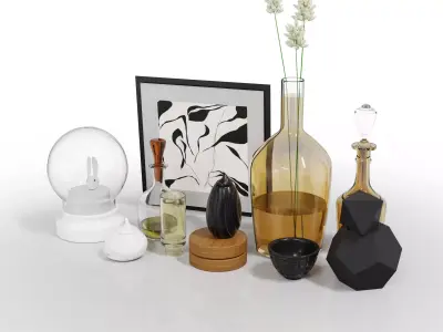 decorative vases - home decor object 3D model