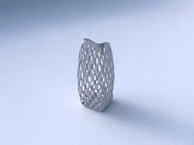 Vase arc rectangle with bubble grid lattice 3D print model