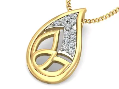 Solitaire Women Pendant 3dm STL OBJ FBX Renders Details 3D print model 53