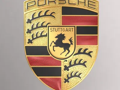 Porsche  car logo keychain 3d model  3D model