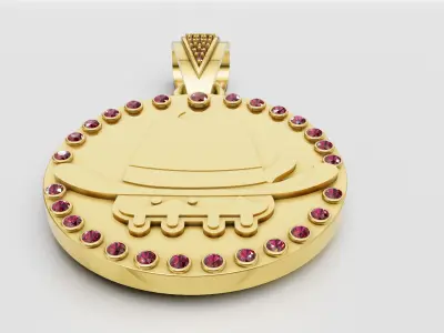 cowboy pendant 3D printable model 3D print model