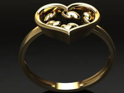 Heart ring 13 3D print model