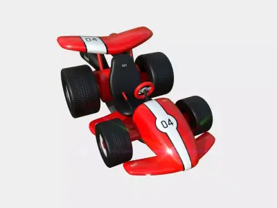 Cartoon Kart A01 Red - Vehicle Racing Design Low-poly 3D model