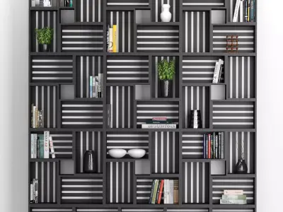 Rack and Bookcase 03 3D model