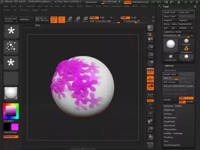 Flowers brush for Zbrush 3D model
