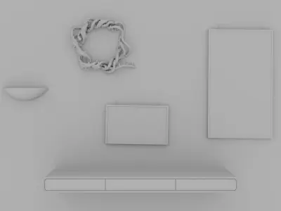 Greek Wall Furnitures Hotel - Realistic PBR 3D model