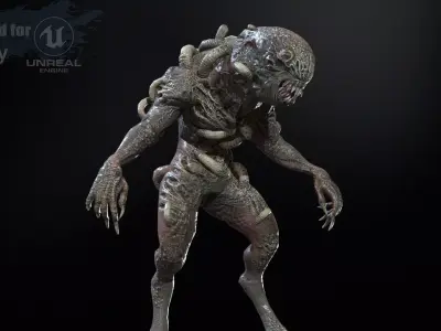 WormDemon Low-poly 3D model