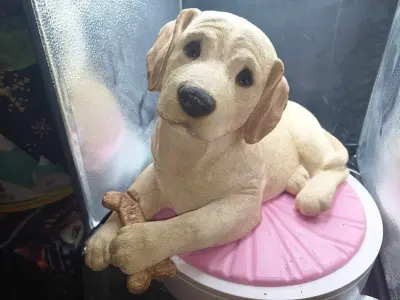 yellow lab puppy statue 3D print model