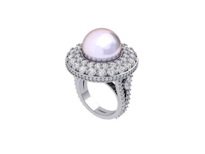 Pearl Artdeco Ring 3D print model