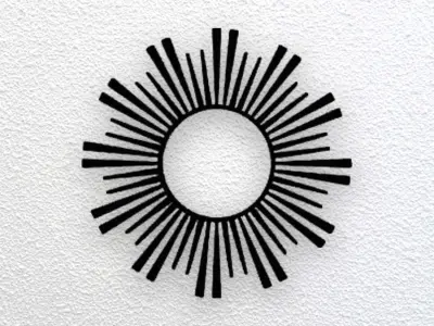 Sun Wall Art 3D print model 2