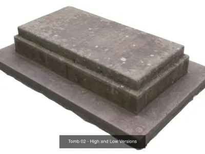 Collection of Tombs and Grave Stones - High and Low Poly