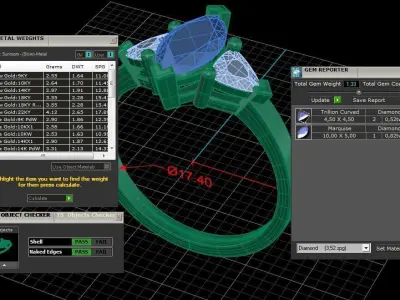 Three gemstone ring  Cg 3 8 3D print model