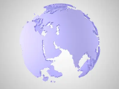 Globe Shell Light Purpal 3D model