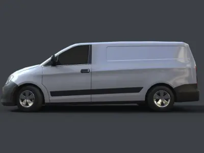 Generic Minivan White Low-poly 3D model